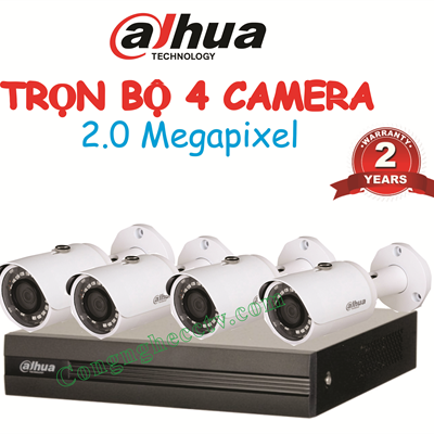 TRỌN BỘ 4 CAMERA QUAN SÁT CCTV - HFW1204CVI